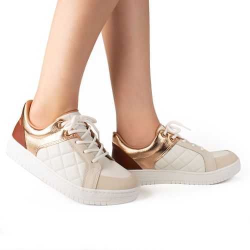 Tênis Dakota  Casual Branco e Metalizado
