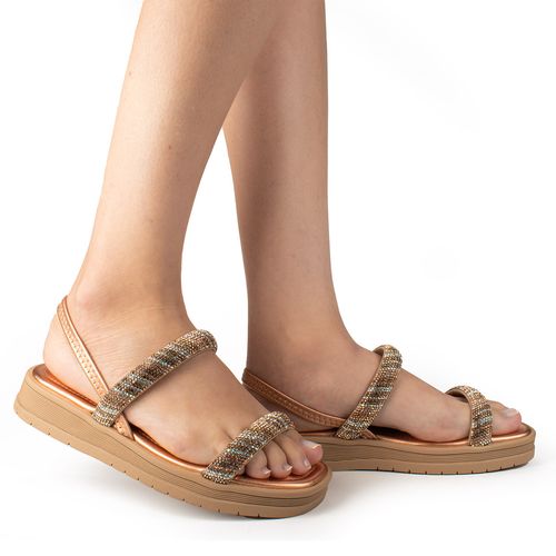 Sandália Dakota  Flatform Metalizada com Brilhos