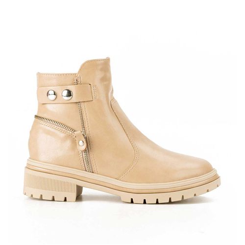 Bota Dakota de Cano Curto Bege Claro