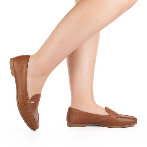 Mocassim Dakota de Couro Caramelo