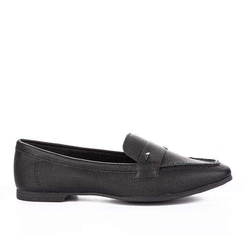 Mocassim Dakota de Couro Preto