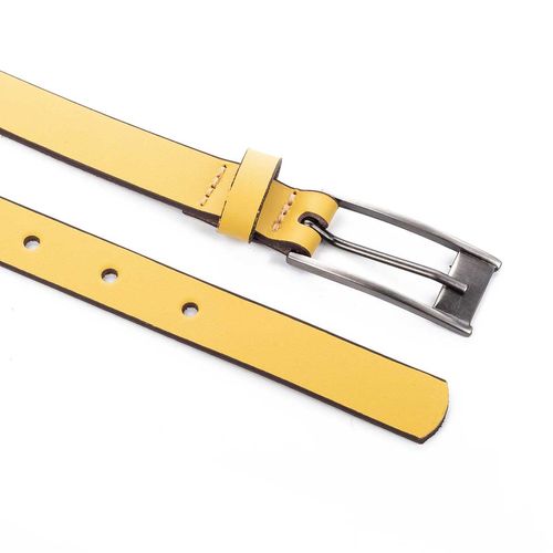 Cinto Dakota  de Couro Amarelo