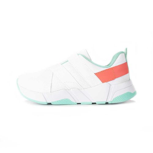 Tênis Pink  Cats Infantil de Calce Fácil Branco e Verde