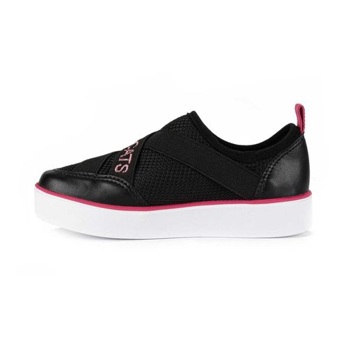 Tênis Pink  Cats Infantil Slip On Preto e Rosa