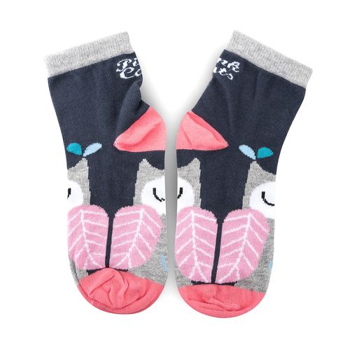 Par de  Meia Pink Cats Coruja