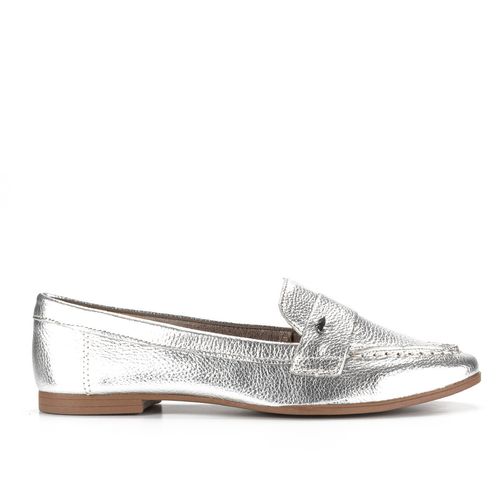 Mocassim Dakota de Couro Metalizado