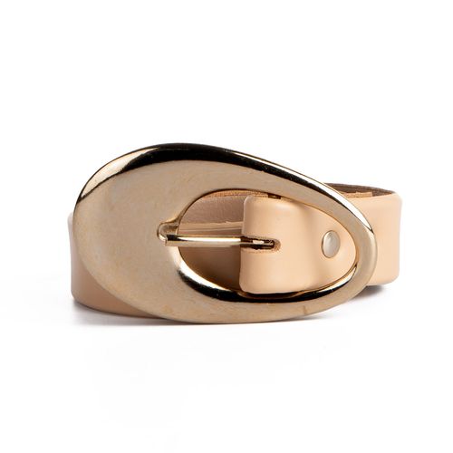 Cinto Dakota de Couro Bege