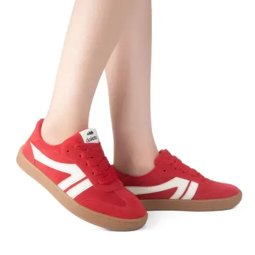 Tênis Dakota College Casual de Couro Vermelho