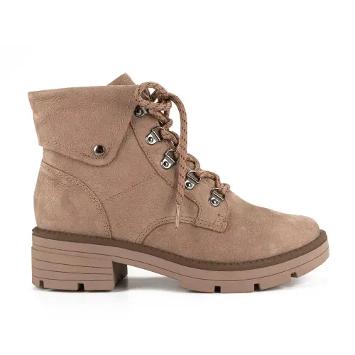 Bota Coturno Dakota de Couro Marrom