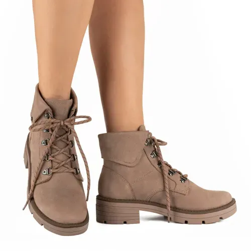 Bota Coturno Dakota de Couro Marrom