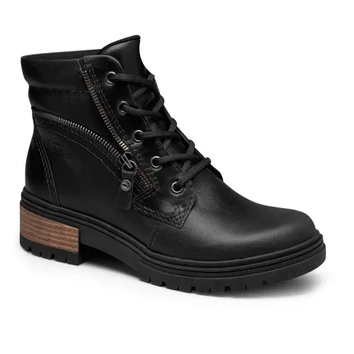 Bota Coturno  Dakota de Couro Preta