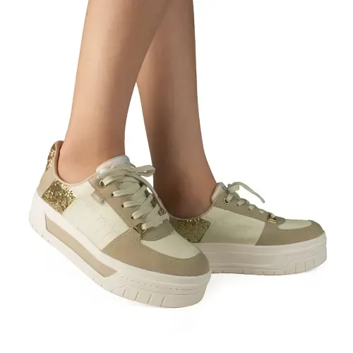 Tênis Dakota  Flatform Bege