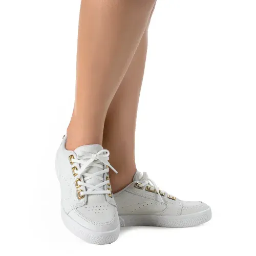 Tênis Kolosh  Casual de Couro Branco