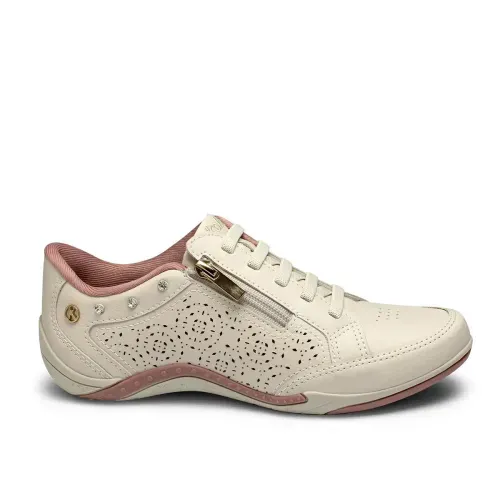 Tênis Kolosh  Casual Bege e Rosa