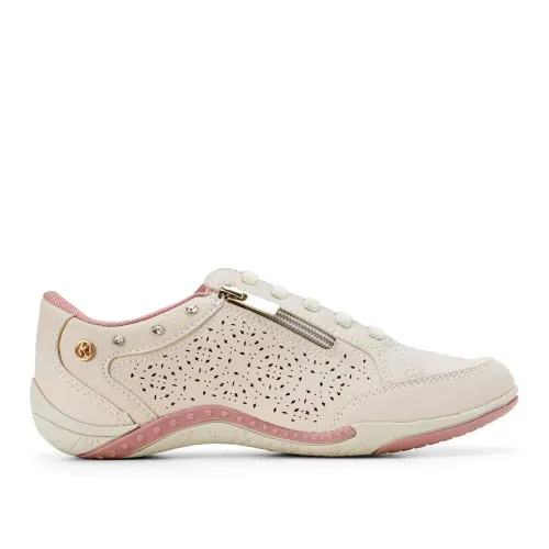 Tênis Kolosh  Casual Bege e Rosa