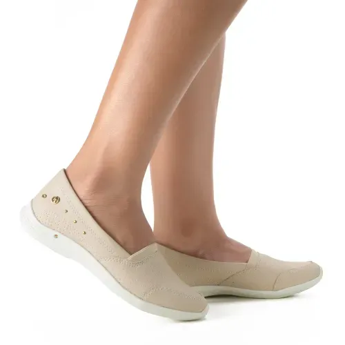 Tênis Kolosh Casual Slip On Bege