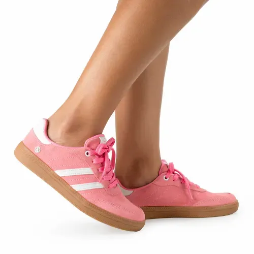 Tênis Kolosh Casual de Couro Rosa
