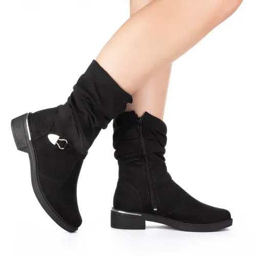 Bota Mississipi  de Cano Médio Preta
