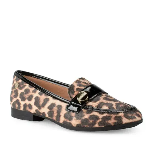 Sapato Pink Cats Infantil Loafer Animal Print
