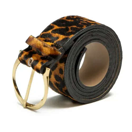 Cinto Dakota em Couro Animal Print
