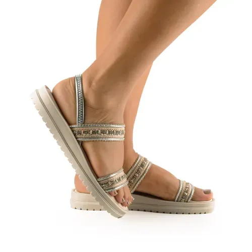 Sandália Mississipi  Flatform Bege