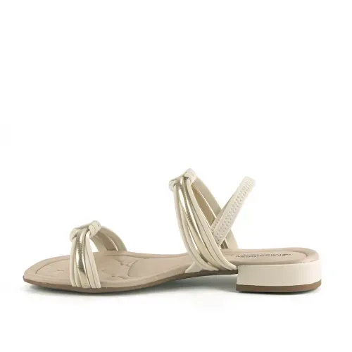 Sandália Mississipi de Salto Baixo Bege