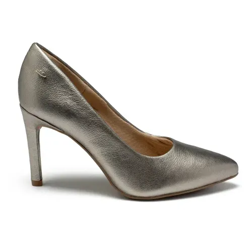 Scarpin Dakota de Couro Metalizado