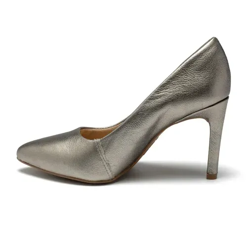 Scarpin Dakota de Couro Metalizado