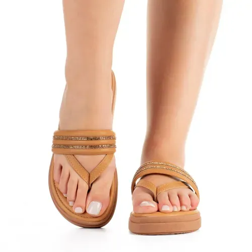 Chinelo Mississipi Flatform Caramelo