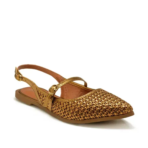 Sapatilha Tanara Slingback Metalizada