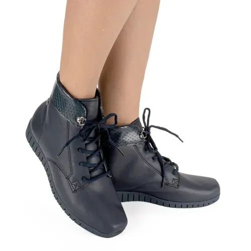 Bota Coturno  Campesí Azul Marinho