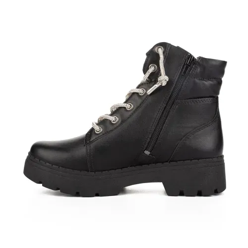 Bota Coturno  Pink Cats Infantil Preta