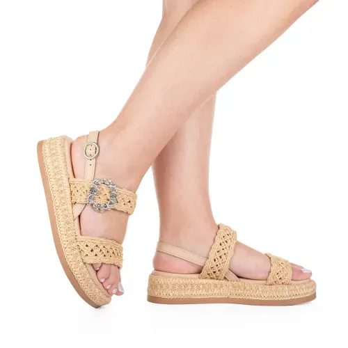Sandália Tanara  Flatform Bege