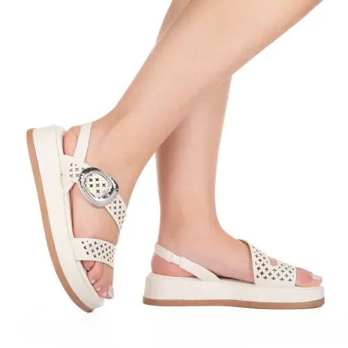 Sandália Tanara  Flatform Bege