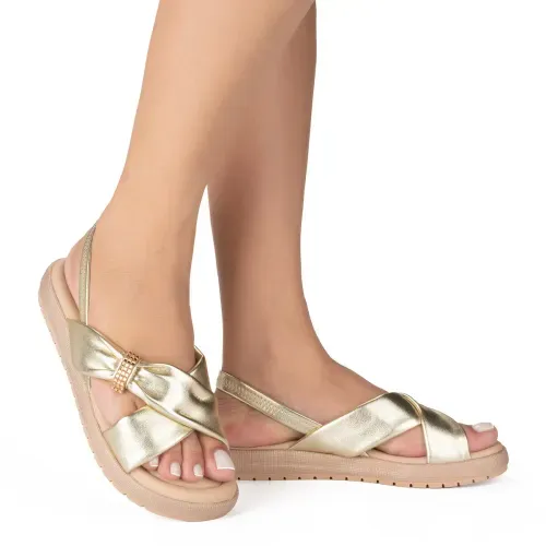 Sandália Campesí  Flatform Metalizada