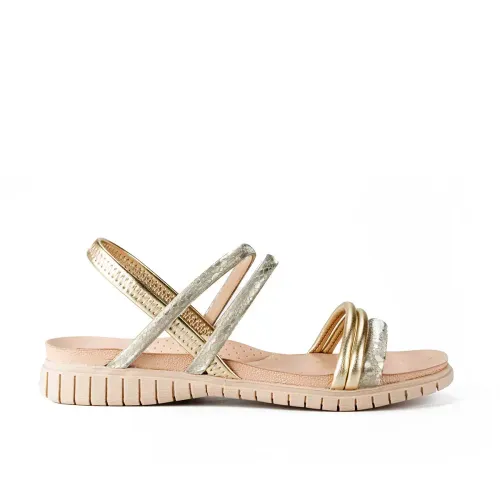 Sandália Campesí Flatform Metalizada