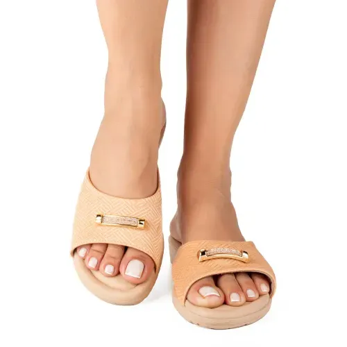 Tamanco Campesí Anabela Bege