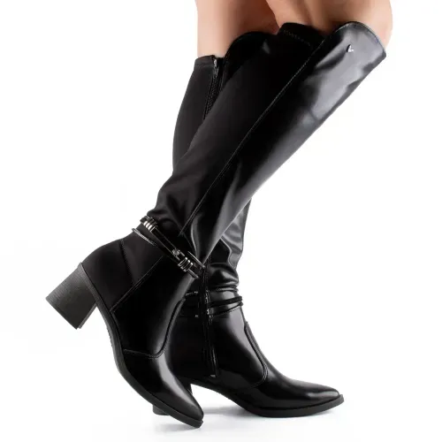 Bota Mississipi de Cano Longo Preta