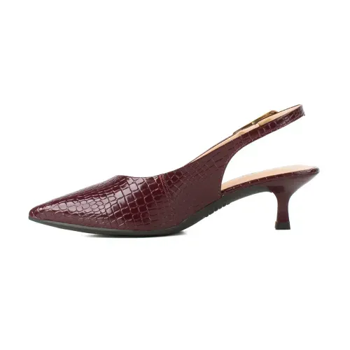 Sapato Dakota de Salto Baixo Bordô