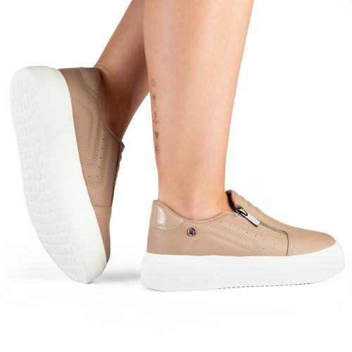 Tênis Kolosh Casual Flatform Marrom Claro