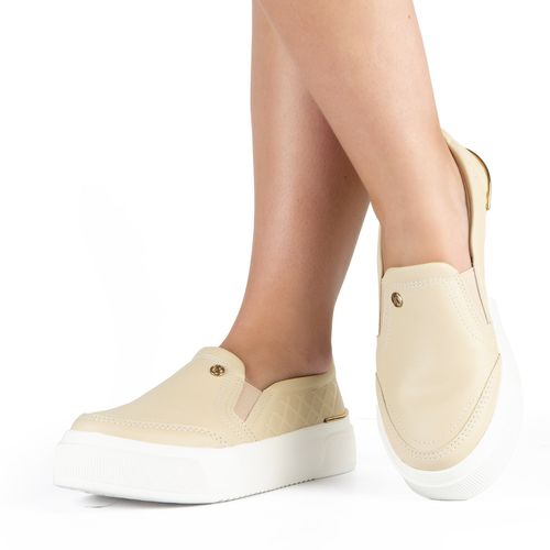 Tênis Kolosh Slip On Flatform Bege