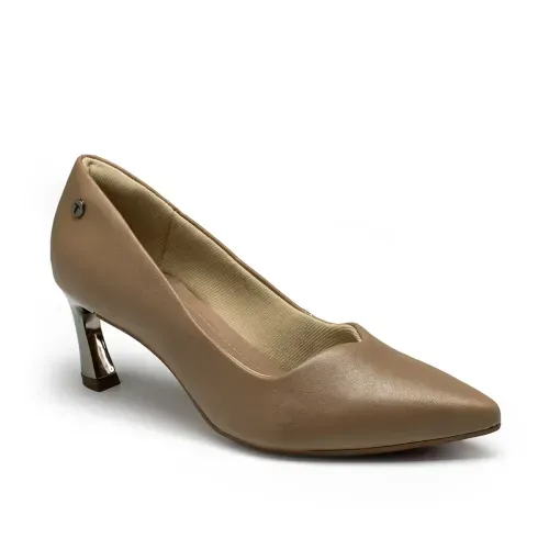 Scarpin Tanara em Couro Marrom