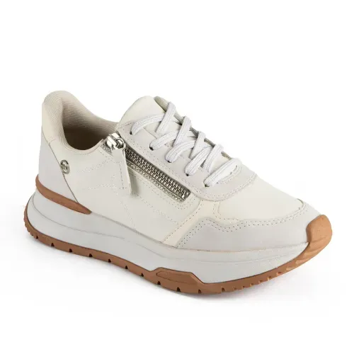 Tênis Dakota Jogging em Couro Branco
