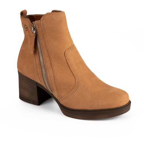 Bota Dakota de Cano Curto em Couro Caramelo