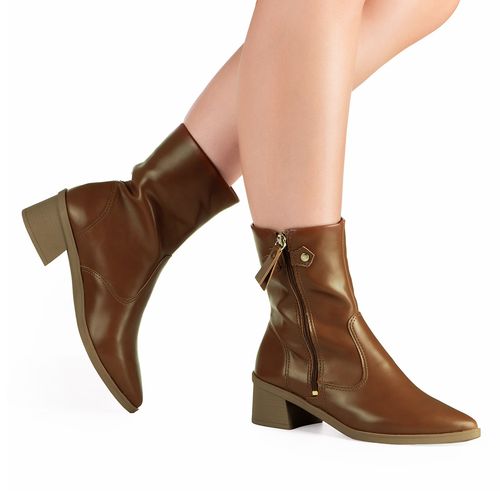 Bota Pink Cats Infantil de Cano Médio Marrom