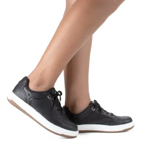Tênis Kolosh Float Casual em Couro Preto