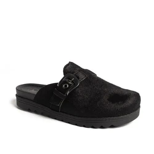 Mule Tanara de Couro Preto