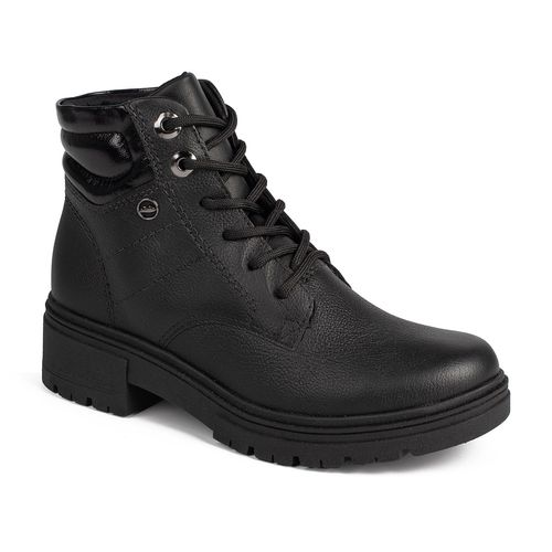 Bota Coturno Dakota em Couro Preta