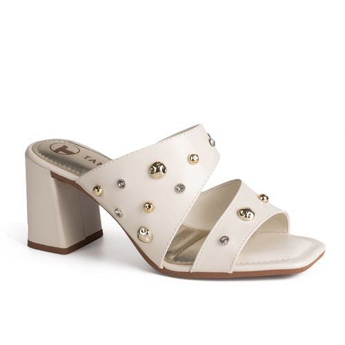 Tamanco Tanara de Salto Bloco Bege