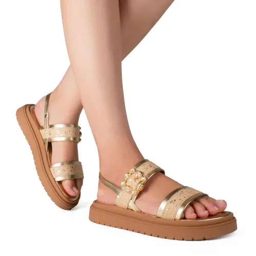 Sandália Dakota Flatform Metalizada